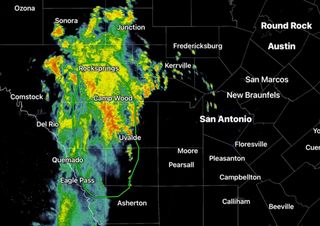 The National Weather Service says that the parts of the region will continue to see about two inches of rain per hour